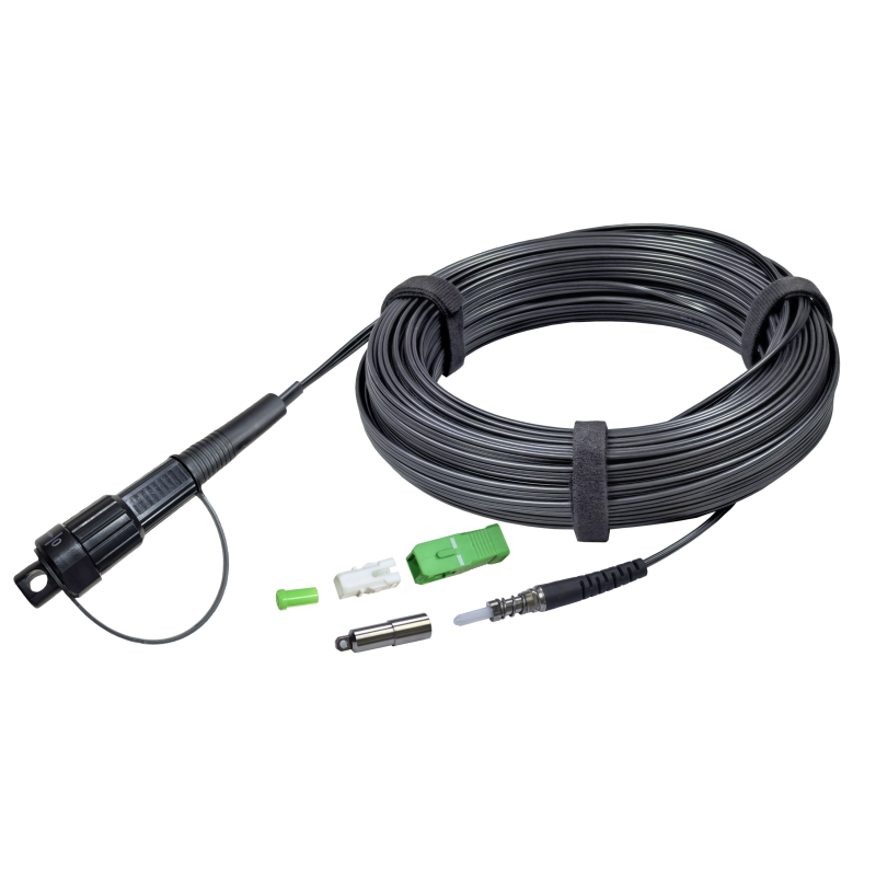 FieldShield Assembly FastConnect MINI SC Drop Fiber Optic Pushable Jumper