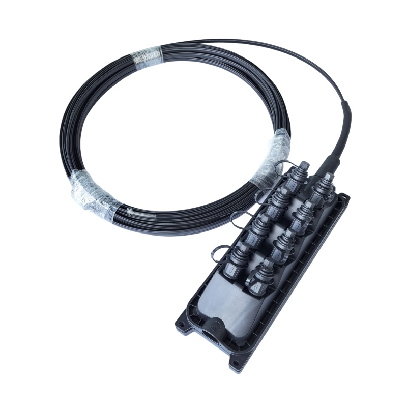 OptiSheathX MultiPort Splitter Stubless Terminal with OptiTapX Single-Tube Cable 8 port
