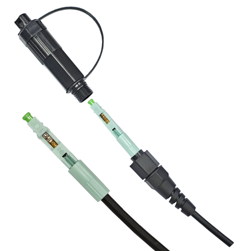 IP68 Fast Mini SC Waterproof Quick Connectors for 5.0mm Round Cable